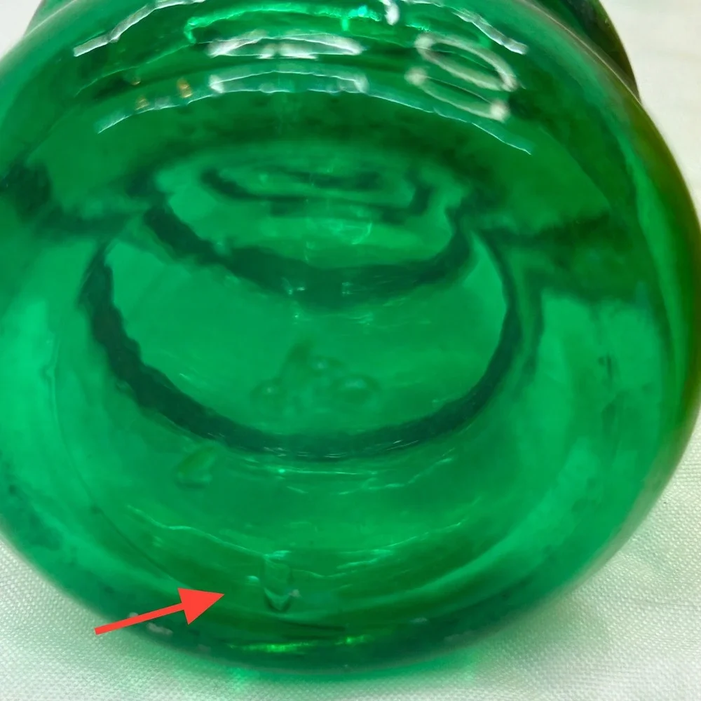 Vintage Art Glass Bubble Ribbed Bud Vases Lot 4 Green Yellow Frosted Mid Century